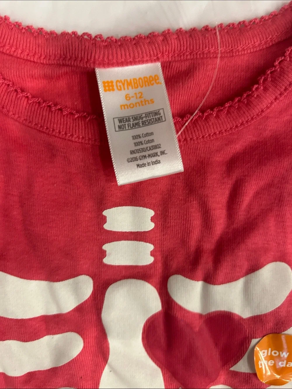 Gymboree Red Pajama Set with White Skeleton Print